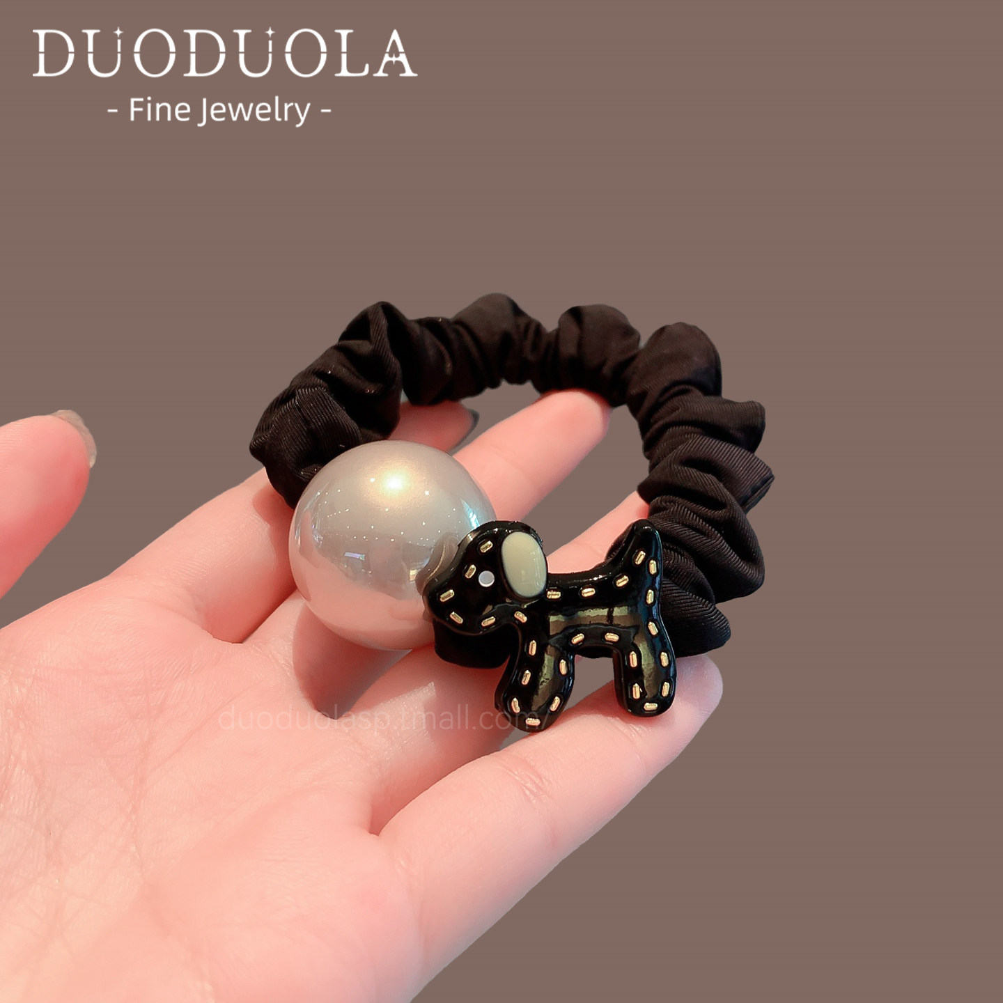 韩系可爱卡通小狗球球发圈橡皮筋新款个性简约扎马尾发绳头绳百搭