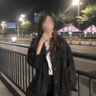 美式水洗牛仔外套女春秋季高街潮流宽松上衣oversize扎染百搭夹克