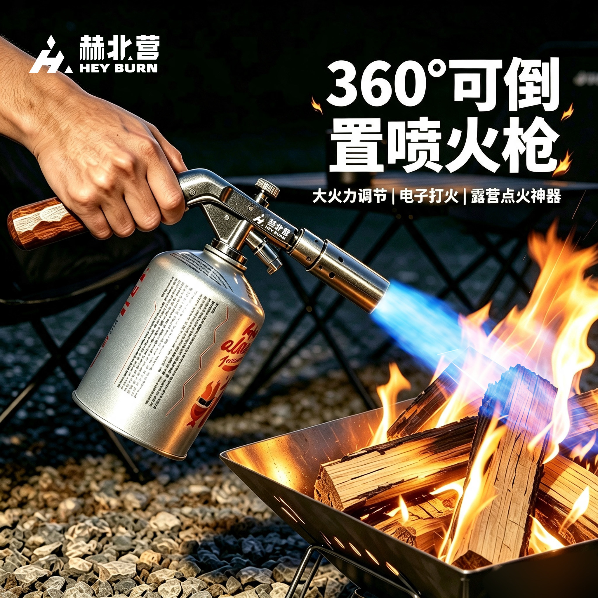 赫北营户外喷枪料理烘焙便携高温喷枪火焰枪烧猪毛烧烤点碳火枪头