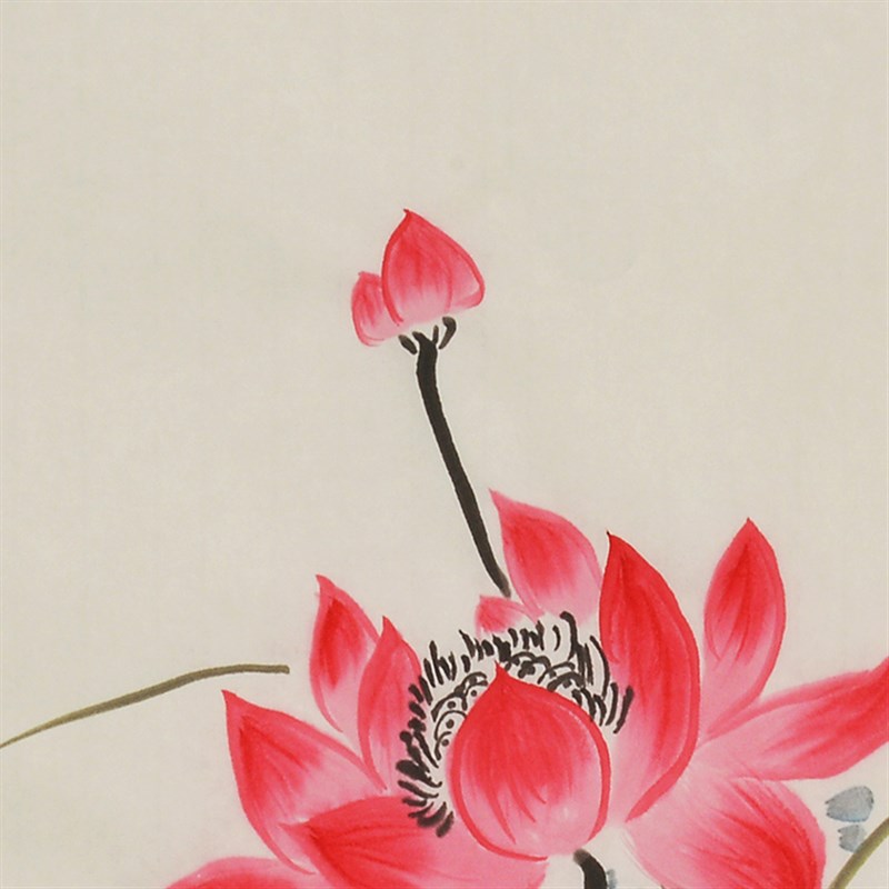纯手绘装饰画国画水墨画荷花画植物画花卉画客厅画图片