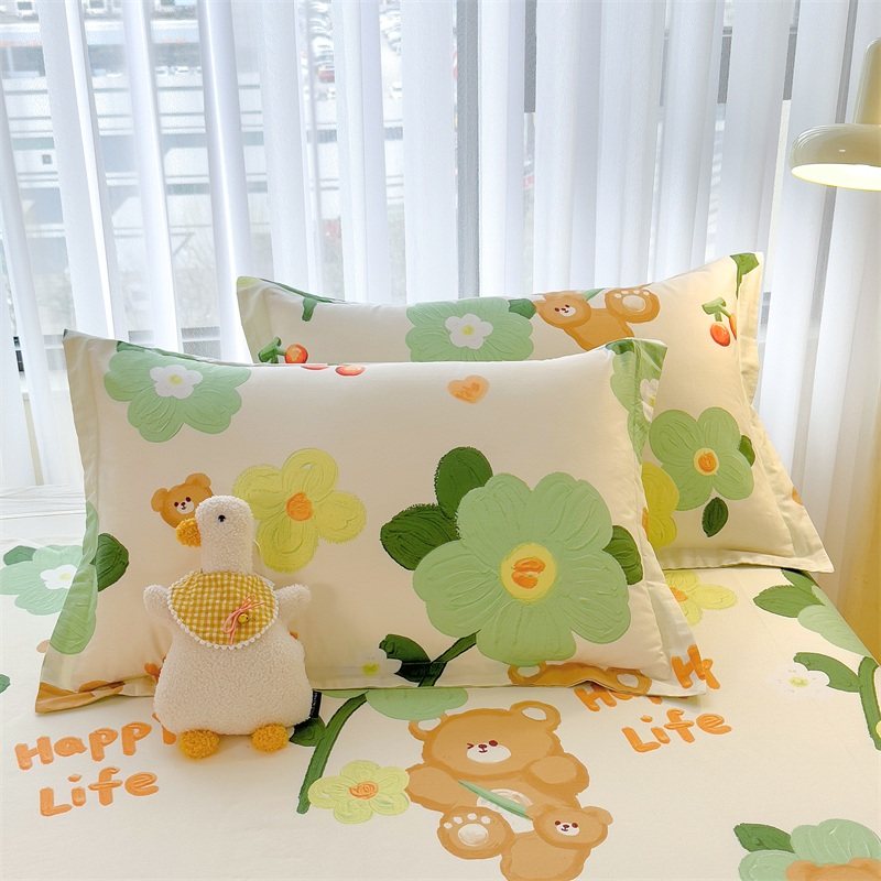 全棉枕套一对家用全棉卡通枕头套