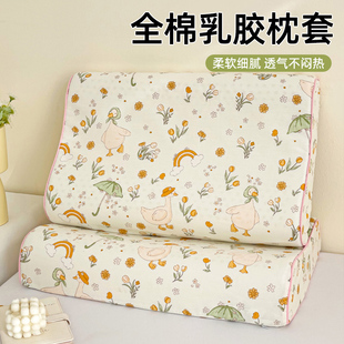 夏季全棉乳胶枕头套40x60cm一对装枕套30x50儿童枕芯内胆套单个装