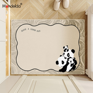 速发满得达比利门绒地毯入奶户油风时口垫子玄关轻奢高级感防滑脚