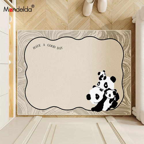 速发满得达比利门绒地毯入奶户油风时口垫子玄关轻奢高级感防滑脚