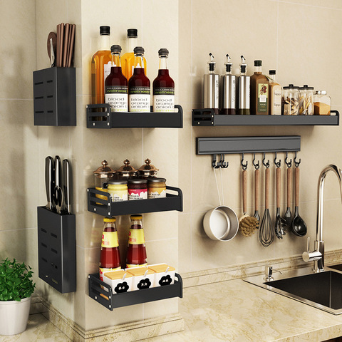 速发物墙上收m宽调2品料5壁挂免打孔收置物小尺寸长2纳架子小型厨