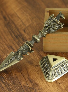 速发马头撅王金刚明尼泊尔工族锌铜合金藏式普巴杵藏艺密宗法器金