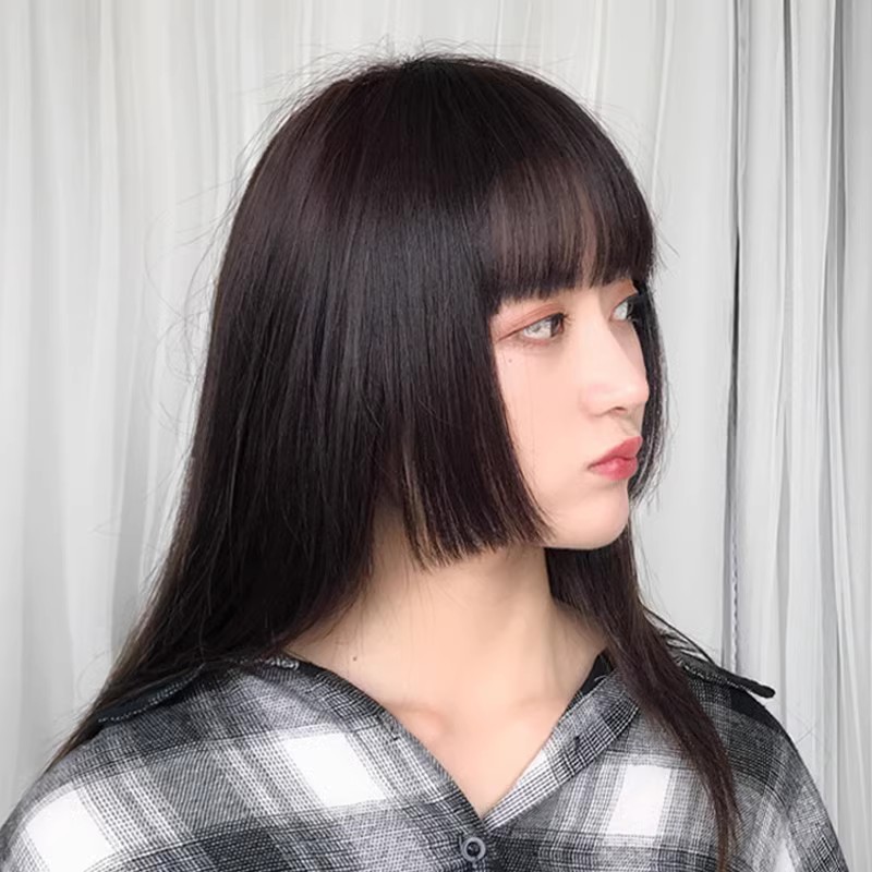 公主切假发刘海女自然前额真发齐刘海假发片二次元假刘海贴片