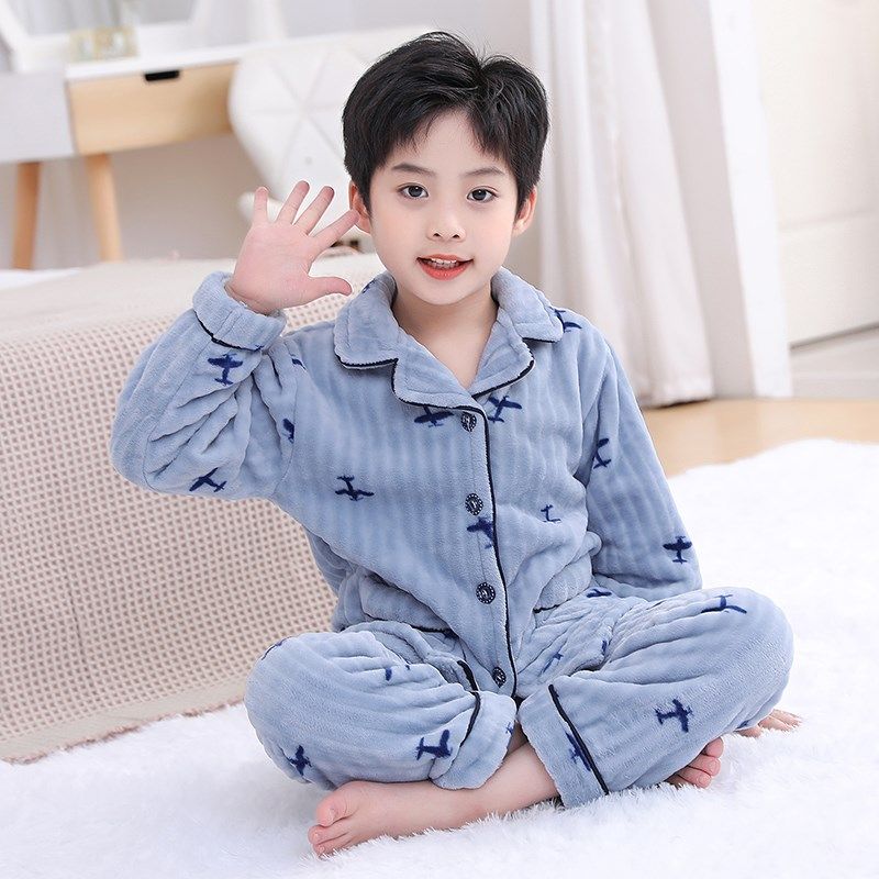 儿童睡衣秋冬季加厚款女孩法兰绒套装中大童珊瑚绒男童保暖家居服,童装/婴儿装/亲子装,家居服套装,淘宝优惠券,粉丝福利购,淘宝优惠卷