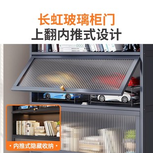 图书馆书架子落地置物架家用可移动带轮儿童书柜储物柜一体收纳柜