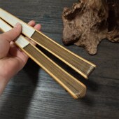 收藏品文玩折扇9 5寸16方三十年拆房老料玉竹三合青扇骨工艺扇子