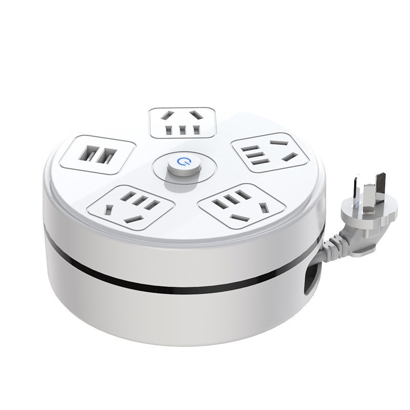 可收纳插板带线多用拖接插线板长线多功能插座面板多孔带usb插排