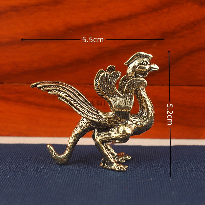 全黄铜四大神兽青龙白虎朱雀玄武纯铜桌面小摆件工艺品四方位铜器