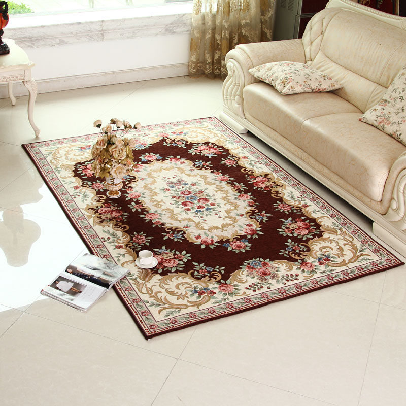 美式乡村风格地毯客厅卧室床边毯子房间简约茶几地垫房间门厅脚垫