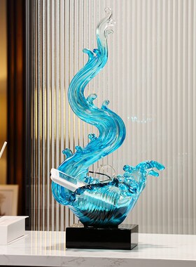 新中式风生水起客厅玄关办公室高端桌面摆件装饰乔迁新居礼品