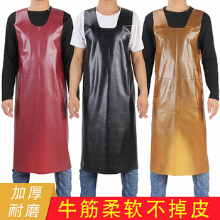 加厚背心防水围裙长款男女厨房水产石材耐磨牛筋耐酸碱防油皮围腰