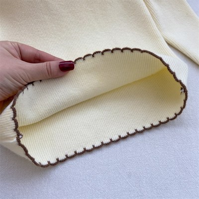 女童毛衣秋冬洋气半高领针织衫内搭修身高弹力上衣白色黑色打底衫