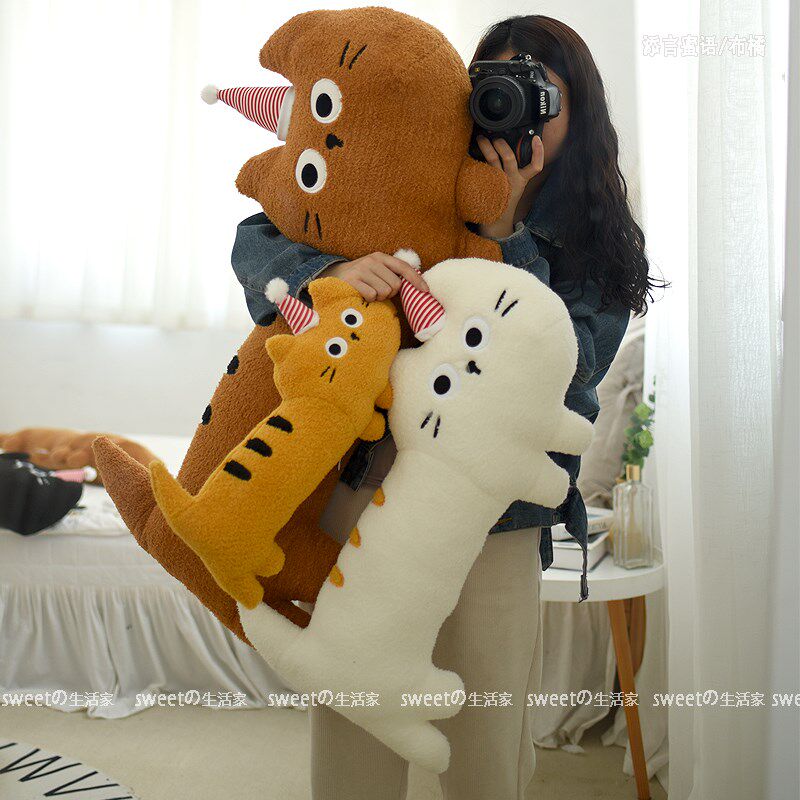 可爱帽子猫咪抱枕学校午休枕床头靠枕靠垫黑猫睡觉夹腿长条枕礼物