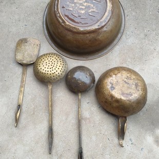 烹饪铜器老铜锅铜盆铜勺铜壶暖手炉农家院铜器怀旧厨具锅碗瓢盆