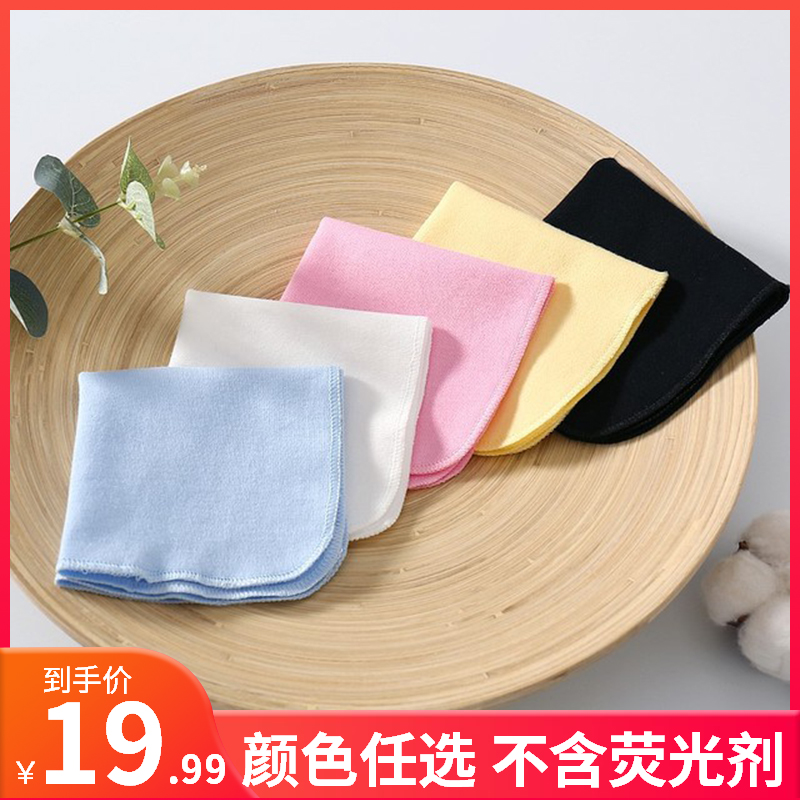 六条装宝宝纯棉小方巾洗脸夏季薄 新生婴儿白色口水巾粉擦奶手帕