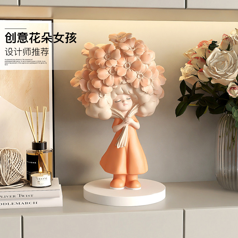 可爱女孩摆件玄关客厅酒柜家居饰品办公室工位桌面装饰女生日礼物,家居饰品,装饰摆件,淘宝优惠券,粉丝福利购,淘宝优惠卷