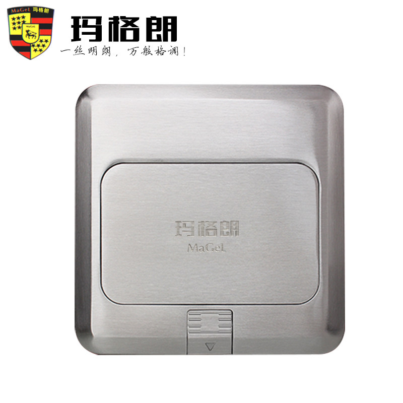 不锈钢防水弹起五孔地插座隐藏式家用二三插 5孔电源地面地板插座