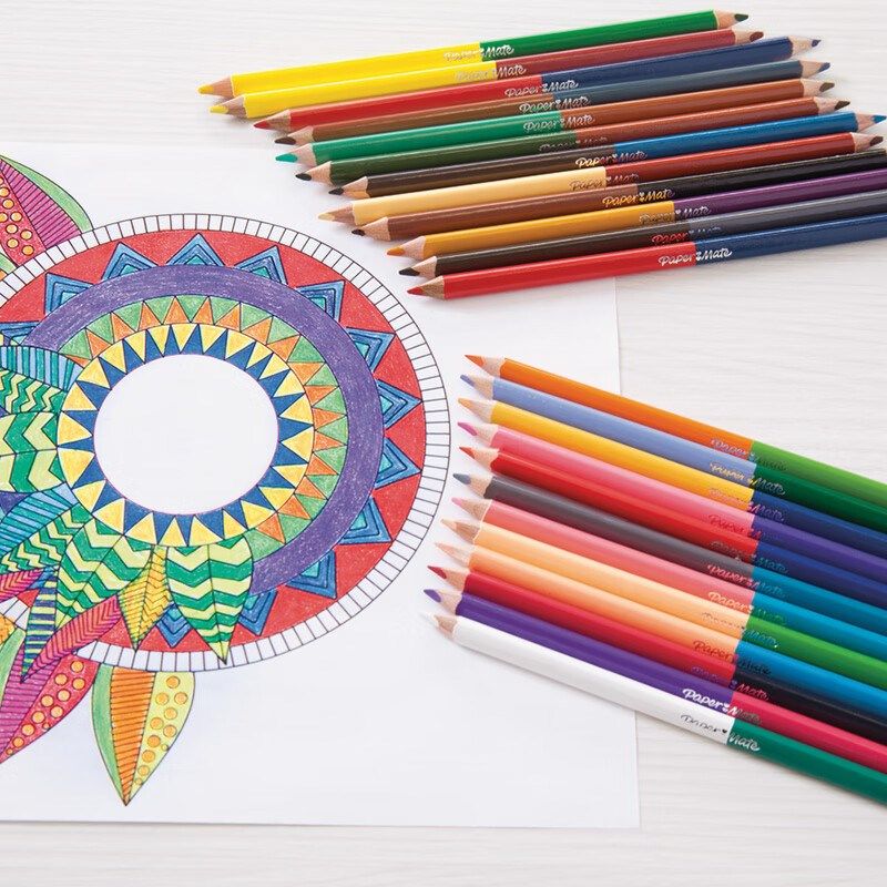 papermate缤乐美彩色铅笔小学生美术生儿童幼儿园画画专用24色彩