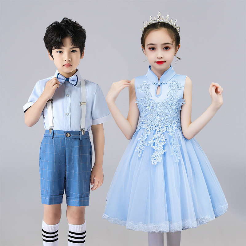 六一儿童合唱演出服女童舞蹈蓬蓬裙男童背带裤小学生朗诵表演服装,童装/婴儿装/亲子装,儿童演出服,淘宝优惠券,粉丝福利购,淘宝优惠卷