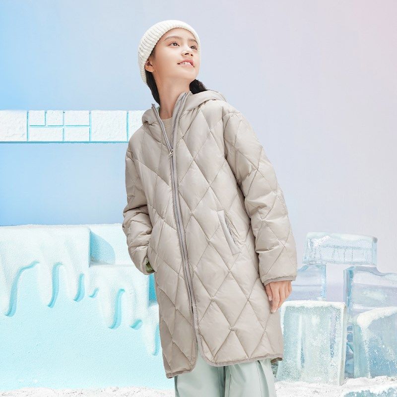 【太阳雪人秋冬童装】儿童羽绒服过膝长款男女童冬季外套轻薄大童