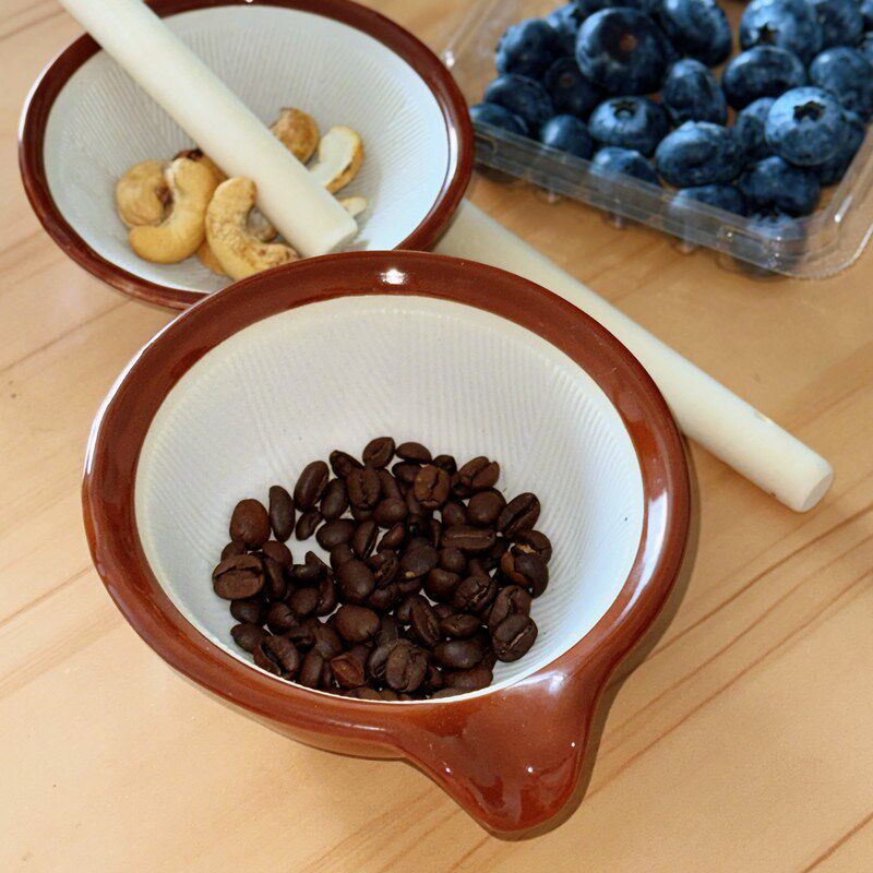 包邮食物碾磨器日式宝宝辅食研磨碗婴儿果蔬米糊陶瓷捣蒜器打磨碗