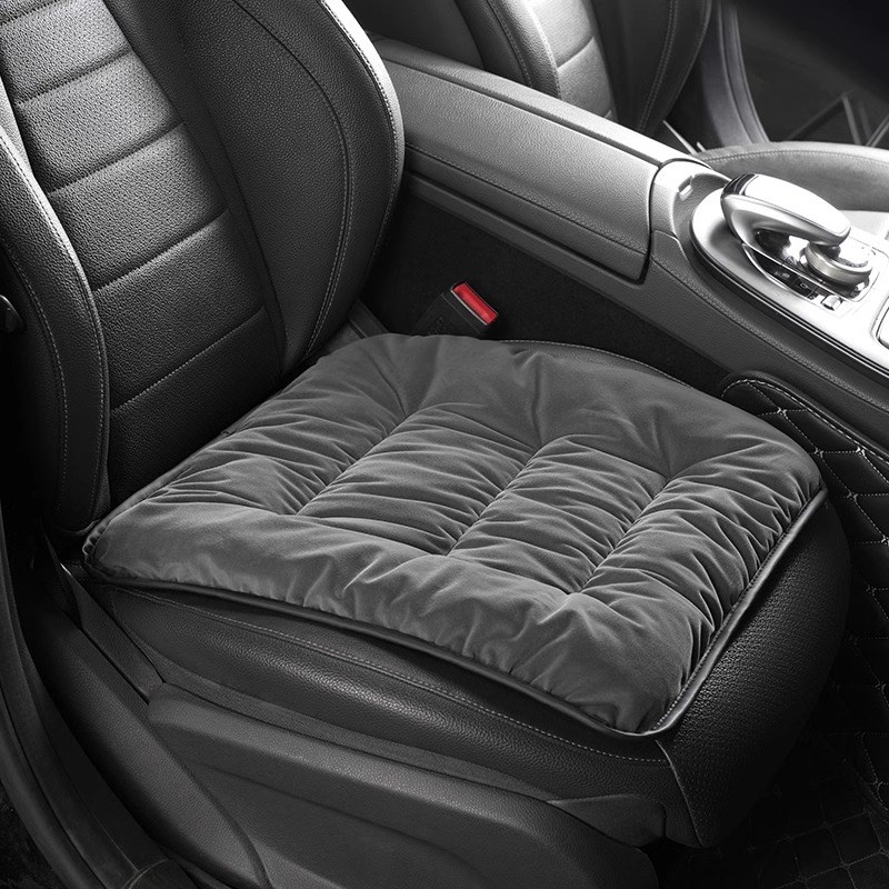 汽车坐垫婴儿绒短毛方垫单片车内屁垫四季通用透气座垫座套座椅垫