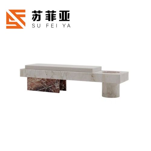 意式轻奢玄关装饰凳 商场休息换鞋凳大理石长条凳 北欧布艺沙发凳