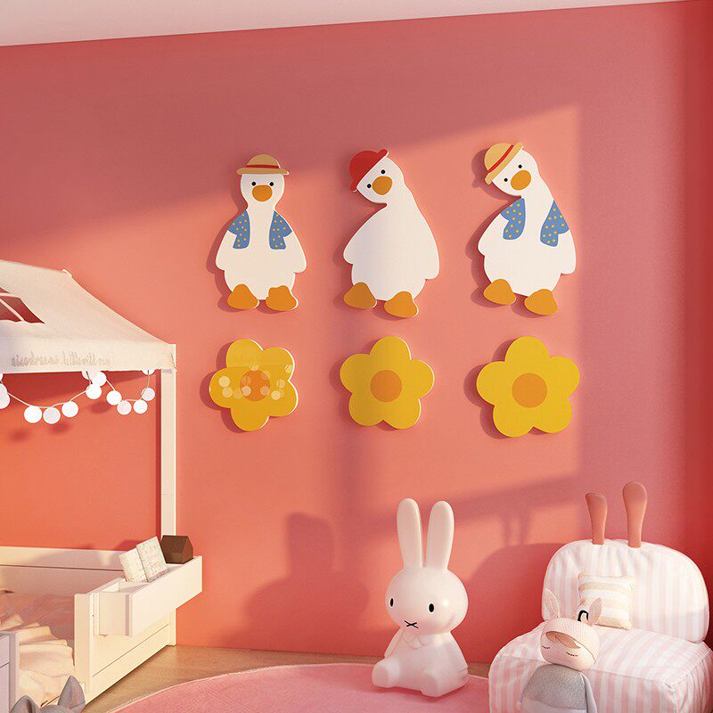 鸭子安东尼贴纸书桌女孩儿童房间布置网红卧室墙面装饰品床头公主