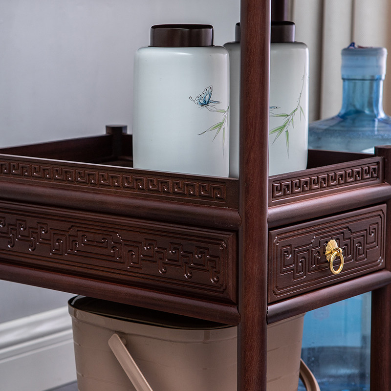 花梨实木移动茶水l柜茶桌茶台烧水壶一体茶具套装家用简约中式茶