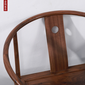 新中式 实木老榆木主人扶手t茶打坐椅子餐椅圈椅太师官帽椅榫卯结