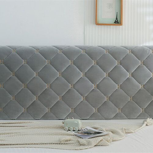 冬季加厚婴e儿绒防撞床头罩软包套欧式夹棉全包万能通用床靠背套