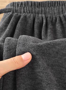 特大码胖mmm糯米裤女2025冬季300斤可穿垂感直筒裤灰色加绒阔腿裤