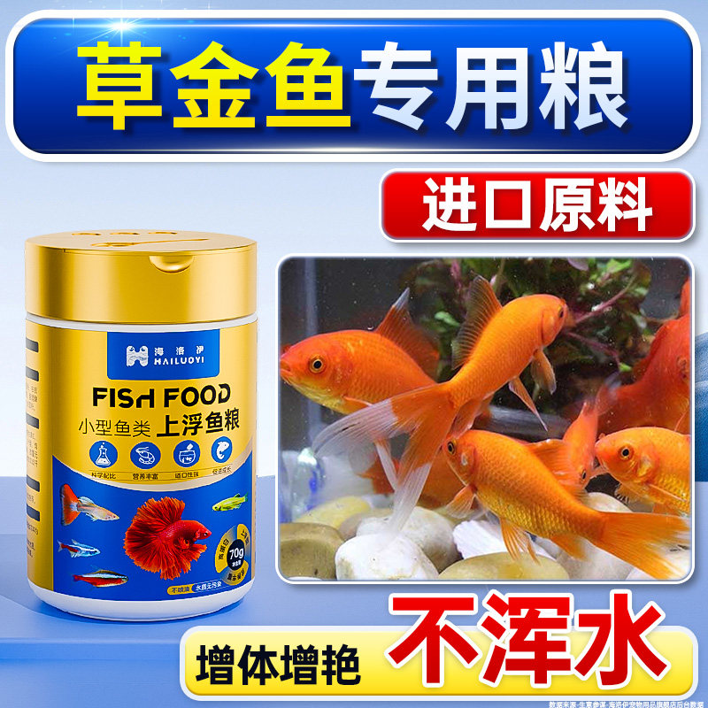 金鱼饲料孔雀鱼观赏小型鱼食小颗粒热带鱼鹦鹉鱼金鱼斗鱼灯科鱼粮