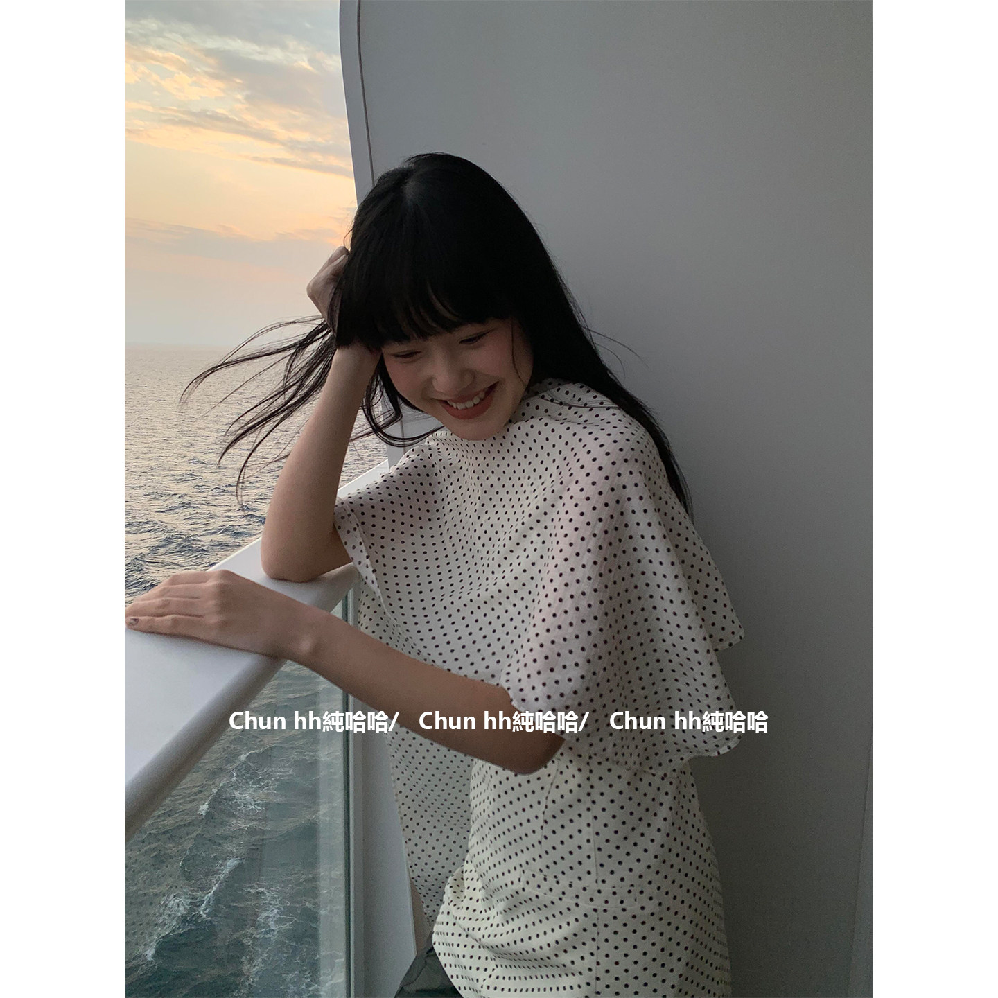 法式白色波点披肩背心连衣裙女夏季海边度假披肩罩衫设计感中长裙