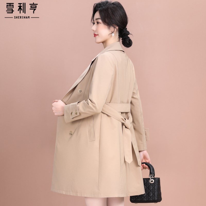 好货2025年时尚新款春秋装外套中年妈妈风衣百搭西装领贵夫人品牌