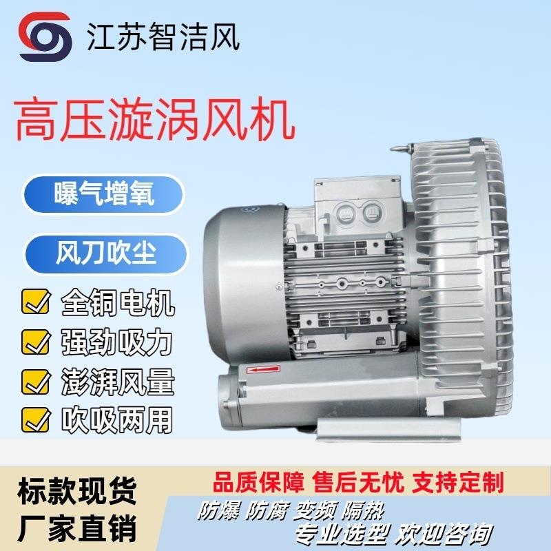 养殖场虾塘蟹塘鱼塘底部增氧曝气用GRB-820H110旋涡式高压鼓风机
