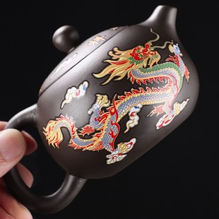 遇热变色紫砂壶西施凤鸣d壶功夫茶具家用泡茶壶龙凤壶不烫手冲茶