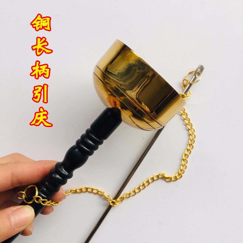 现货速发山纯铜伸缩 引磬引罄引庆 铜磬用品念佛助念木鱼