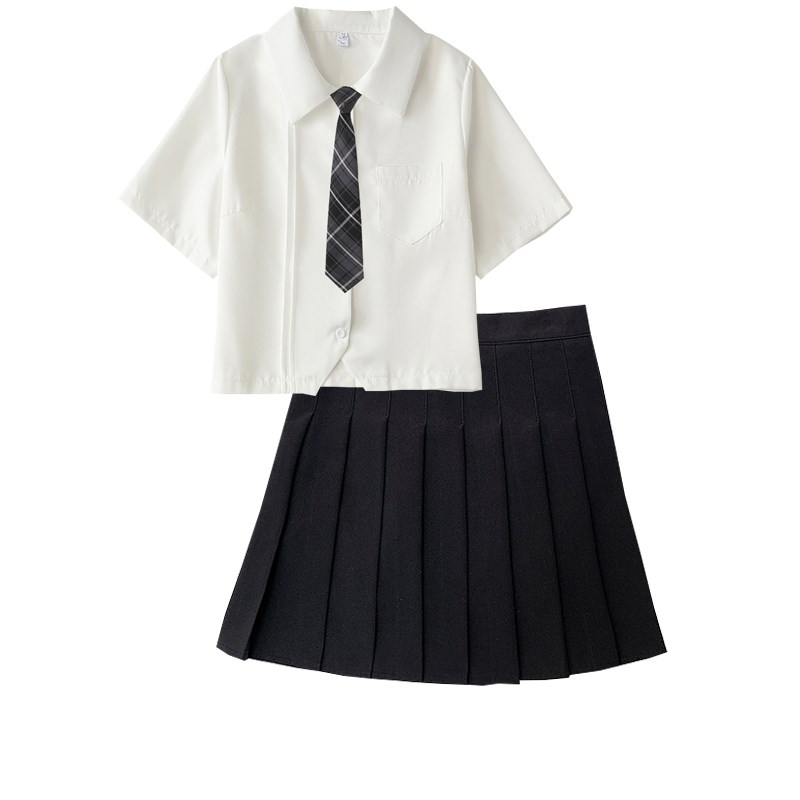 速发2024年夏季新款JK套装学院制甜美上搭纯色领带百衣风服