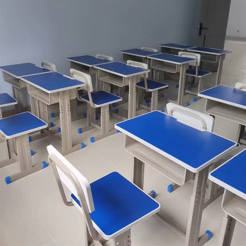 速发加厚学校课桌椅单人中小学生书桌升降培训桌凳学习桌套装