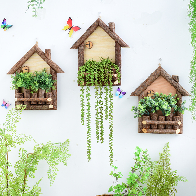 速发田园壁意墙面装饰餐厅酒吧墙创挂件饰厅背景墙上植物壁挂客品