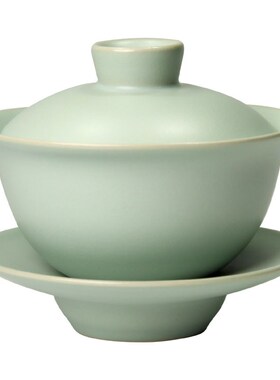 速发61K天青汝窑盖盅开片汝茶茶碗瓷碗三才碗泡茶杯功夫茶具