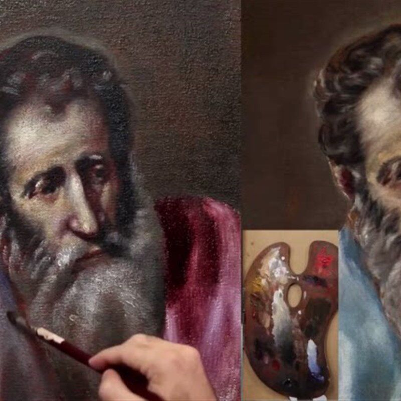 速发251 高清古典油画提白罩染技法教程 油画名作技法示范课