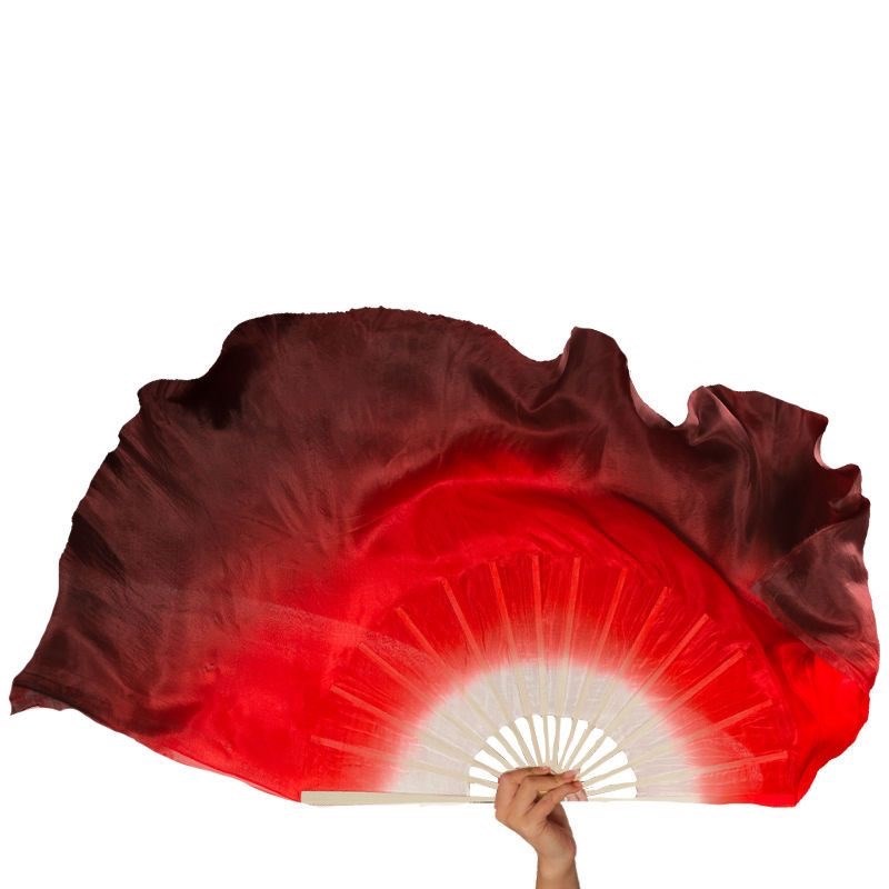 速发舞扇子广场舞疆海稠跳舞色变花扇长派丝秧歌酒红色舞蹈扇子