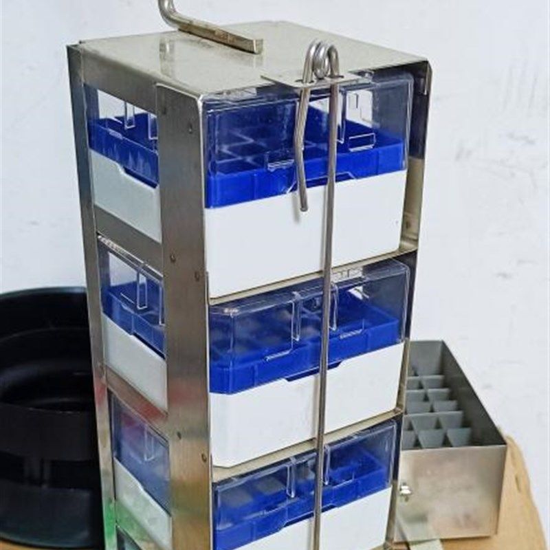 速发氮液罐提篮冻存架不锈钢吊架PC塑料冻存盒25格81格通用可