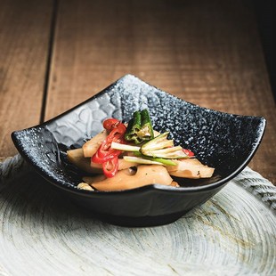 速发意境式菜盘陶瓷四方翘角盘特色日吃盘商用凉菜碟寿司盘小冷刺